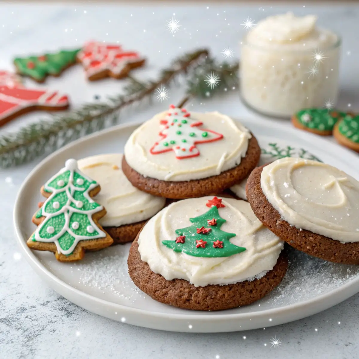Gingerbread Cookies with Cream Cheese Frosting