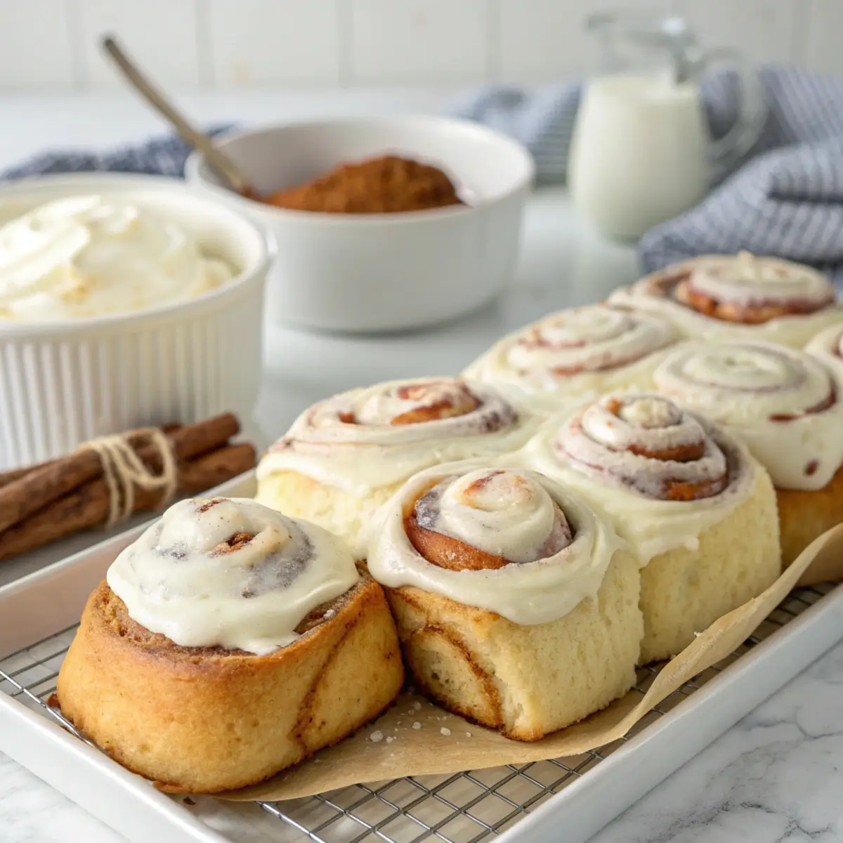 Soft & Gooey Cinnamon Rolls with Cream Cheese Frosting