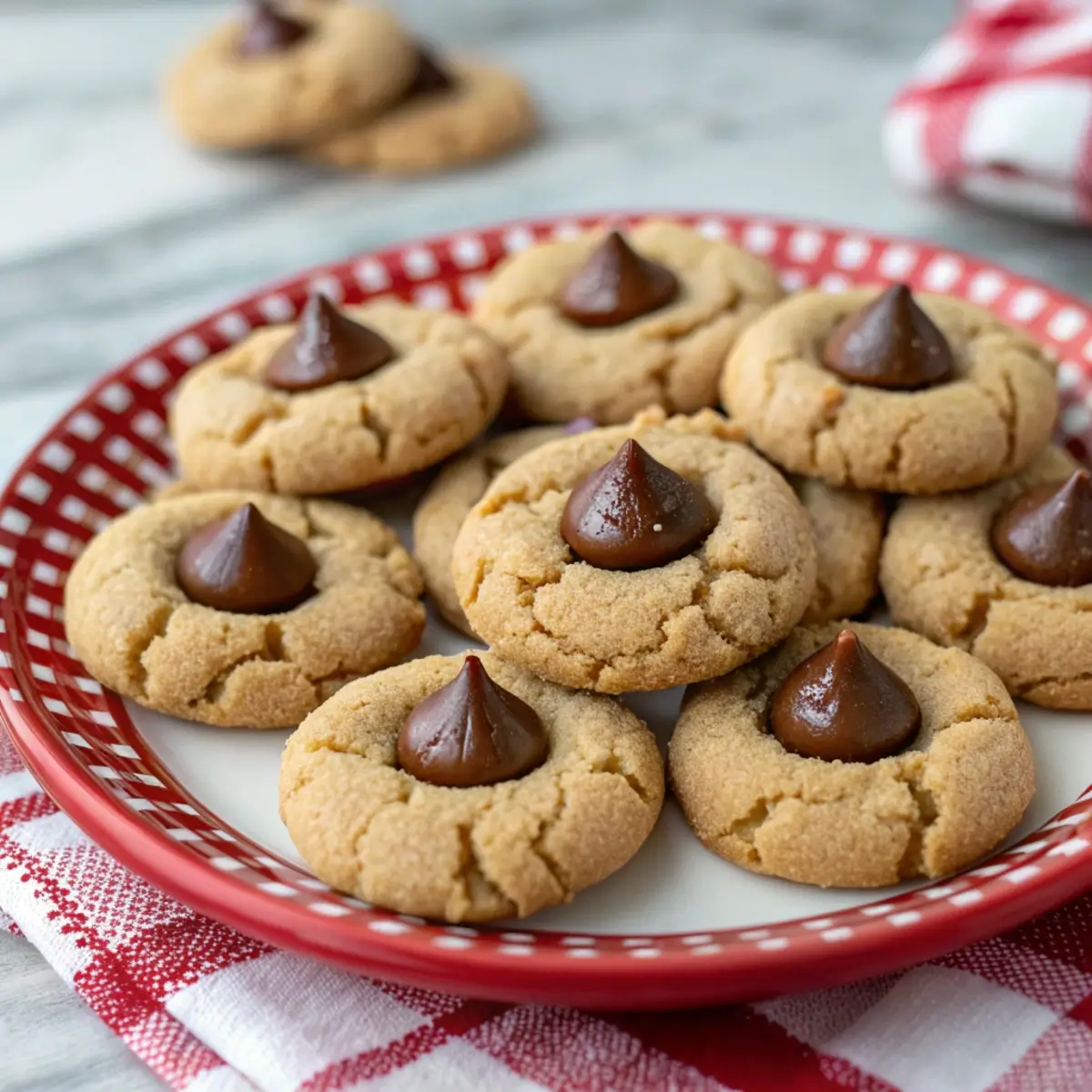 Soft Peanut Butter Blossom Cookies (No Chill Dough)