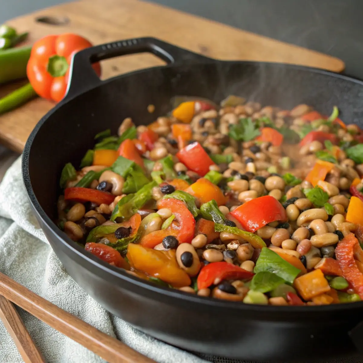 Black Eyed Peas and Vegetables Skillet