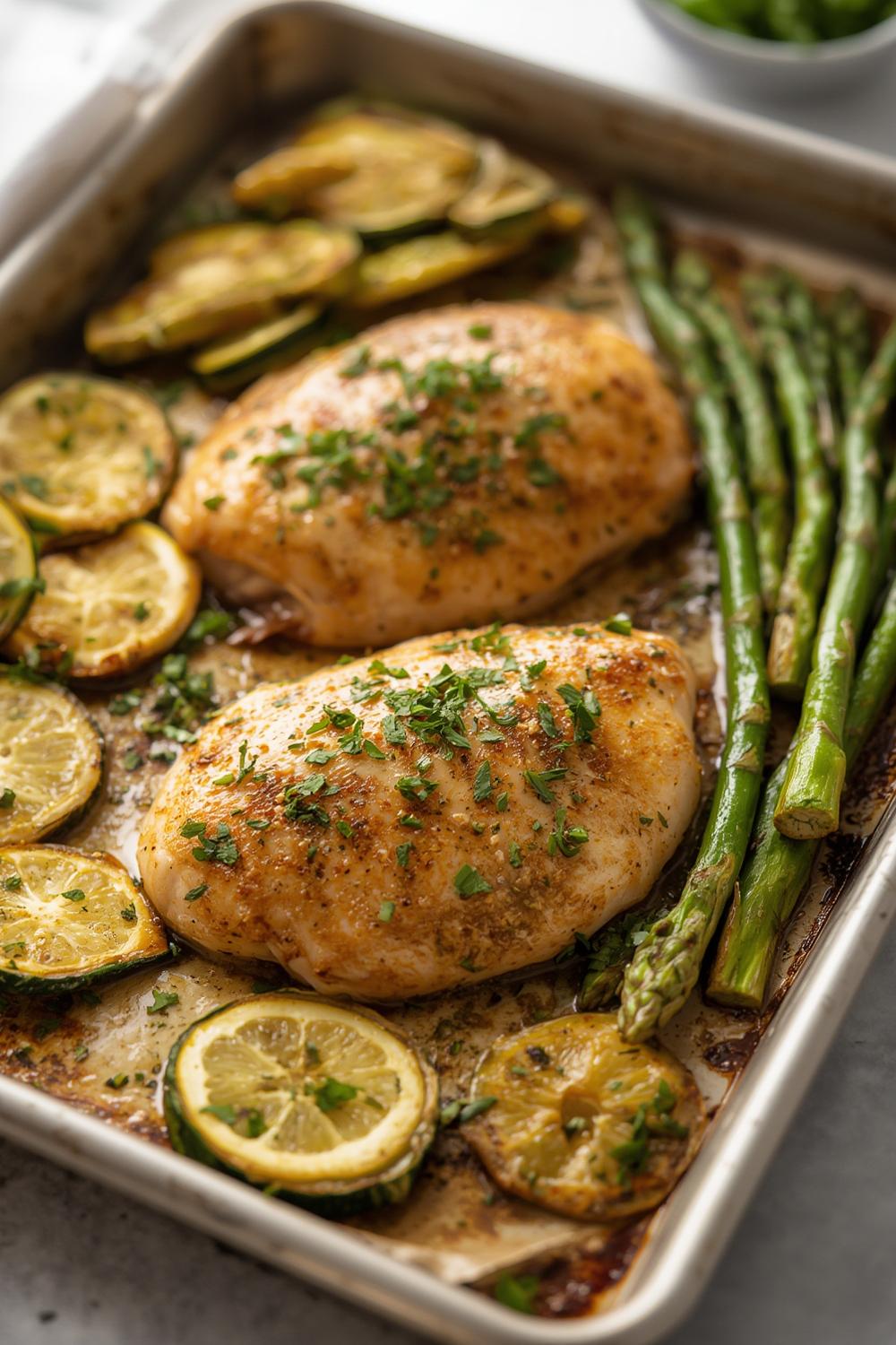 20-Minute Lemon Garlic Chicken & Spring Veggies