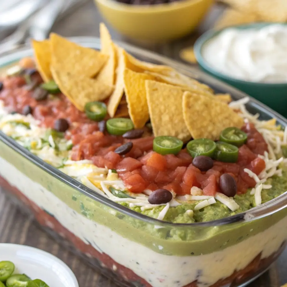 Make-Ahead 7 Layer Dip for Parties
