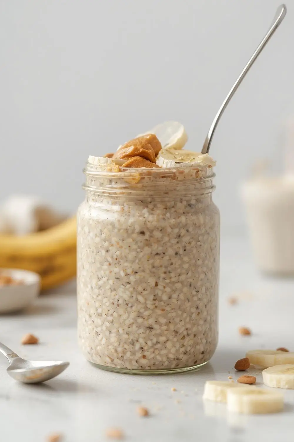 Creamy Peanut Butter Chia Overnight Oats