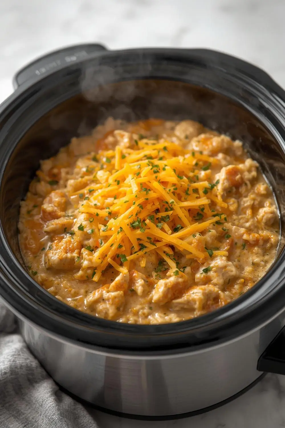 Crockpot Cheesy Chicken & Rice Dinner – Easy One-Pot Meal!