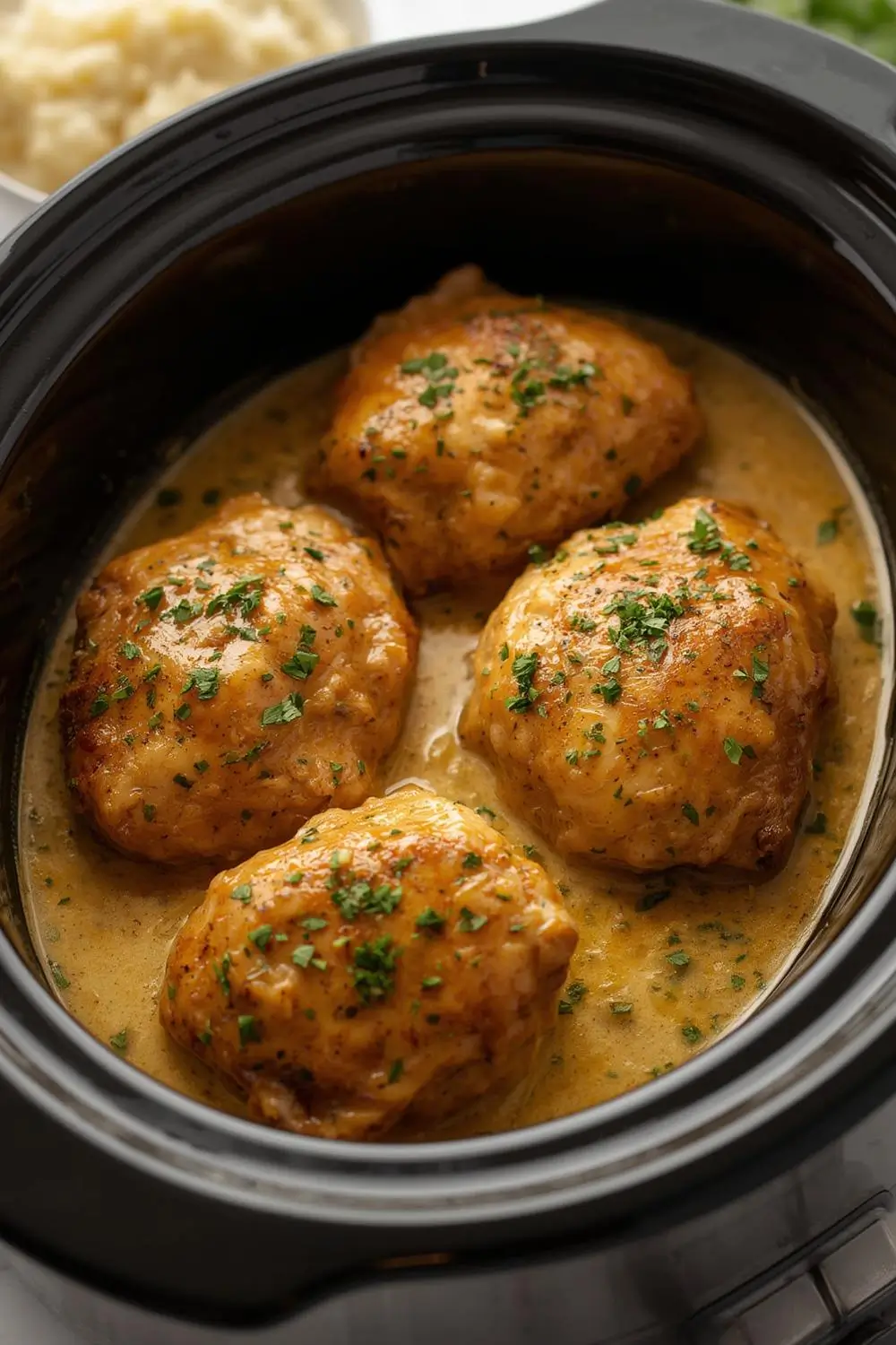 Crockpot Creamy Honey Garlic Chicken Thighs Recipe – Easy & Delicious!