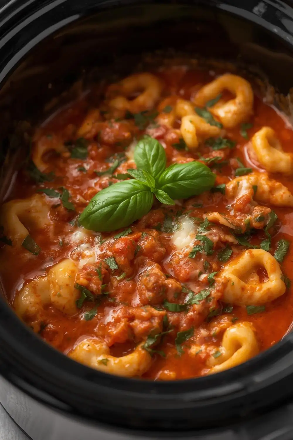 Crockpot Creamy Tomato Basil Tortellini – Easy Comfort Food!