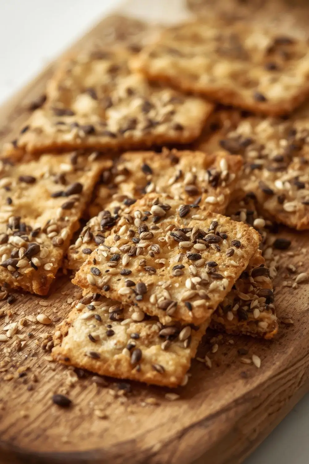 Easy Crispy Sourdough Discard Crackers with Seeds Recipe