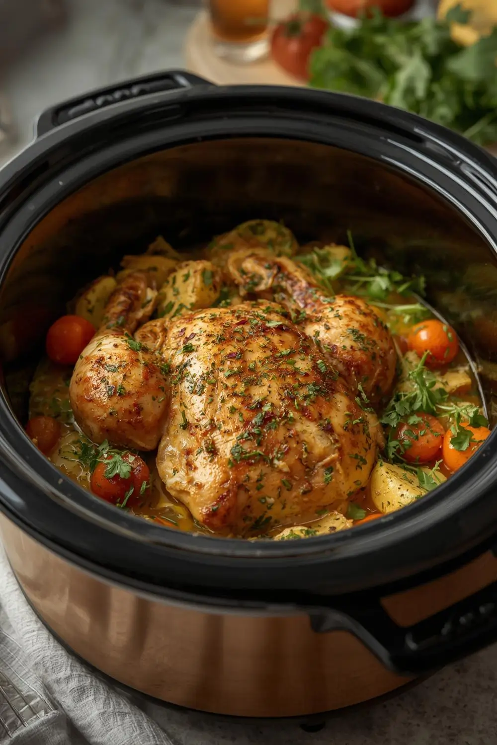 Easy Lemon Herb Crockpot Chicken Recipe – Healthy & Tender!