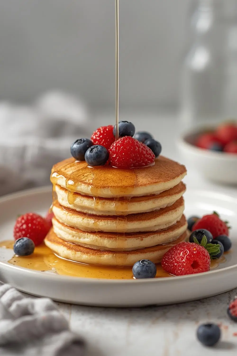 Fluffy Greek yogurt pancake breakfast