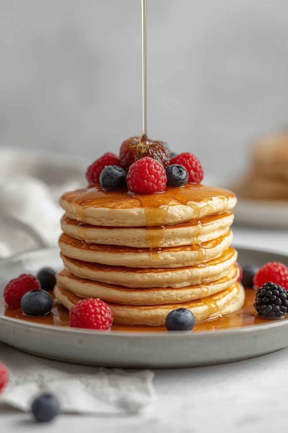 Fluffy Vanilla Protein Pancake Breakfast