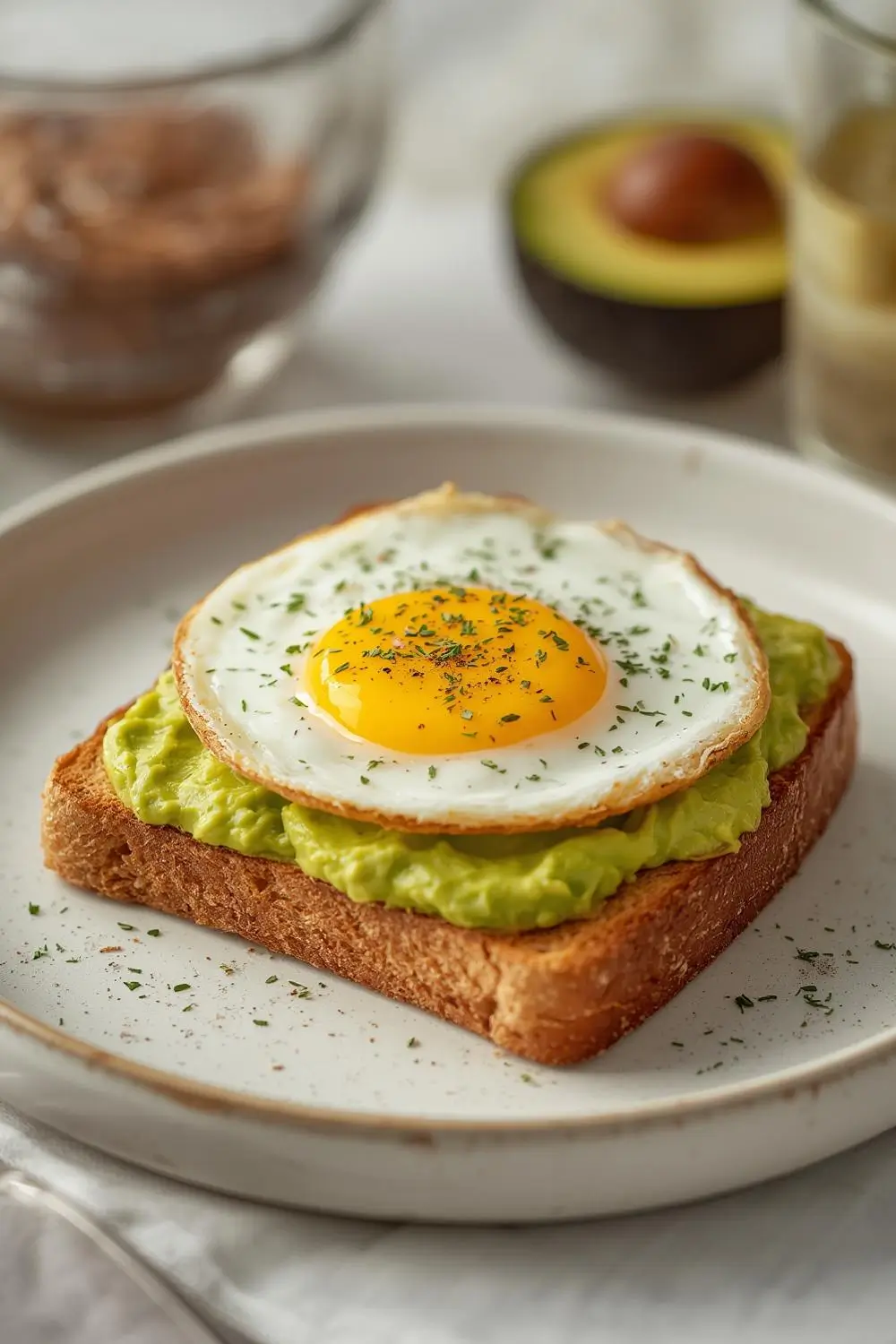Healthy avocado egg breakfast toast