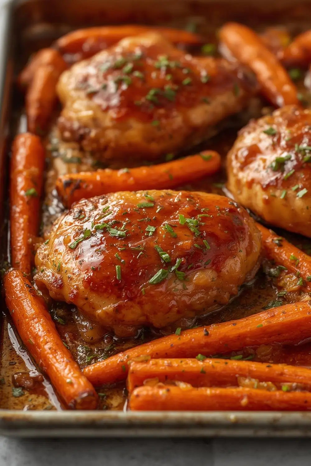 One Pan Honey Garlic Chicken and Carrots