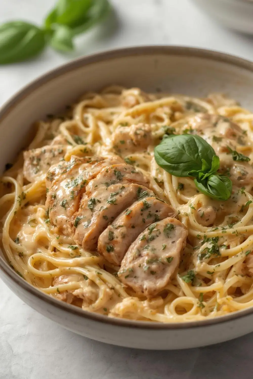 Quick Creamy Basil Chicken Pasta Dinner