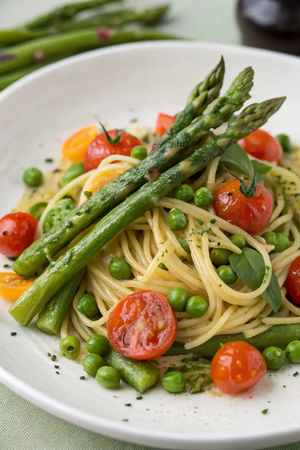 Vibrant Spring Vegetable Pasta with Light Herb Cream Sauce
