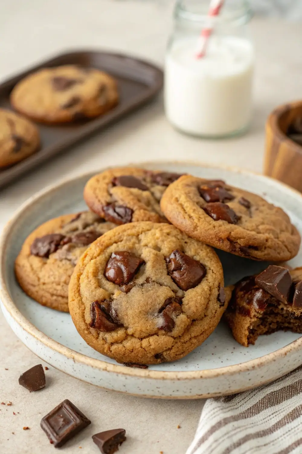 Brownie Mix Cookies Stuffed with Chocolate Pieces
