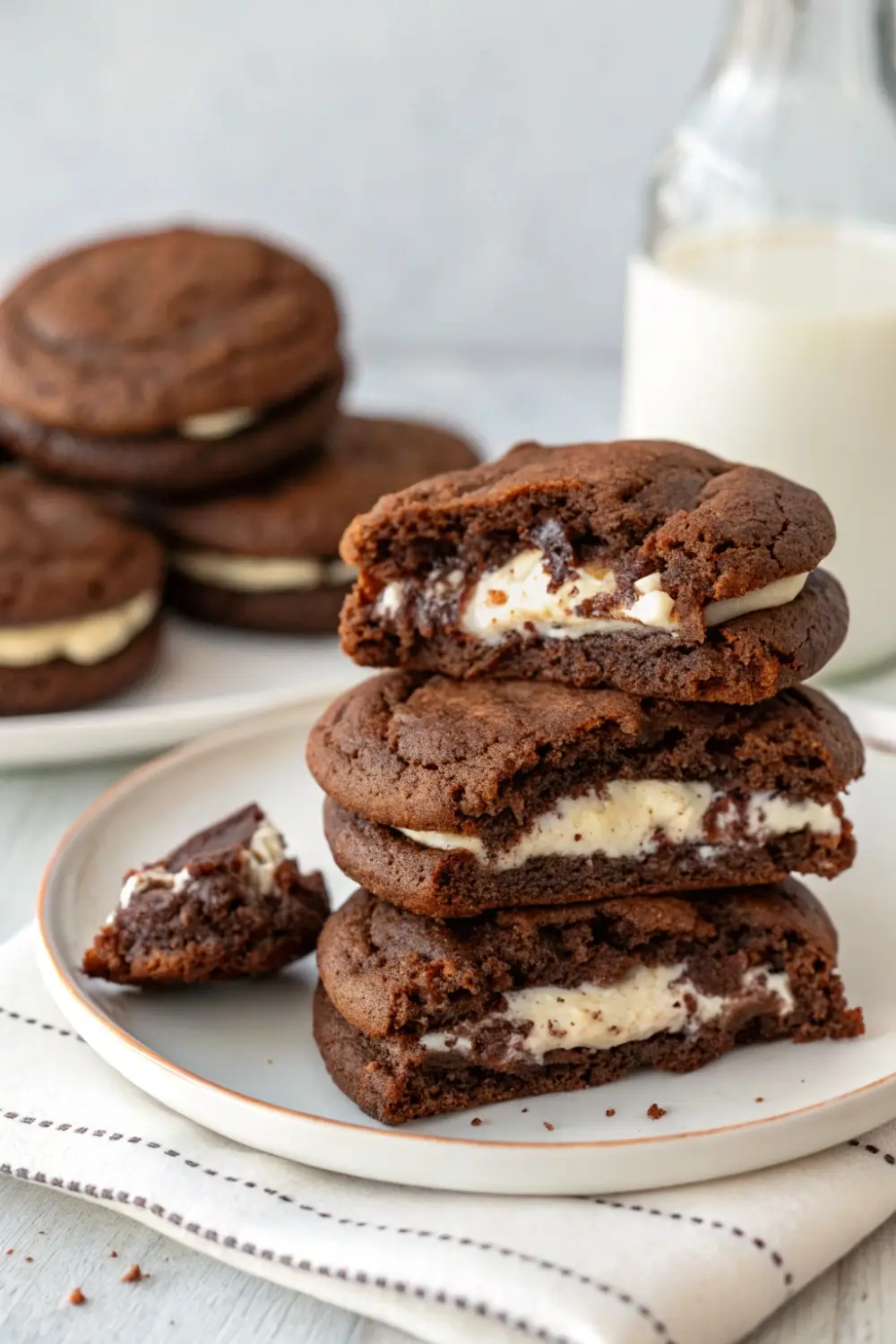 Brownie Mix Cookies with Cream Cheese Filling