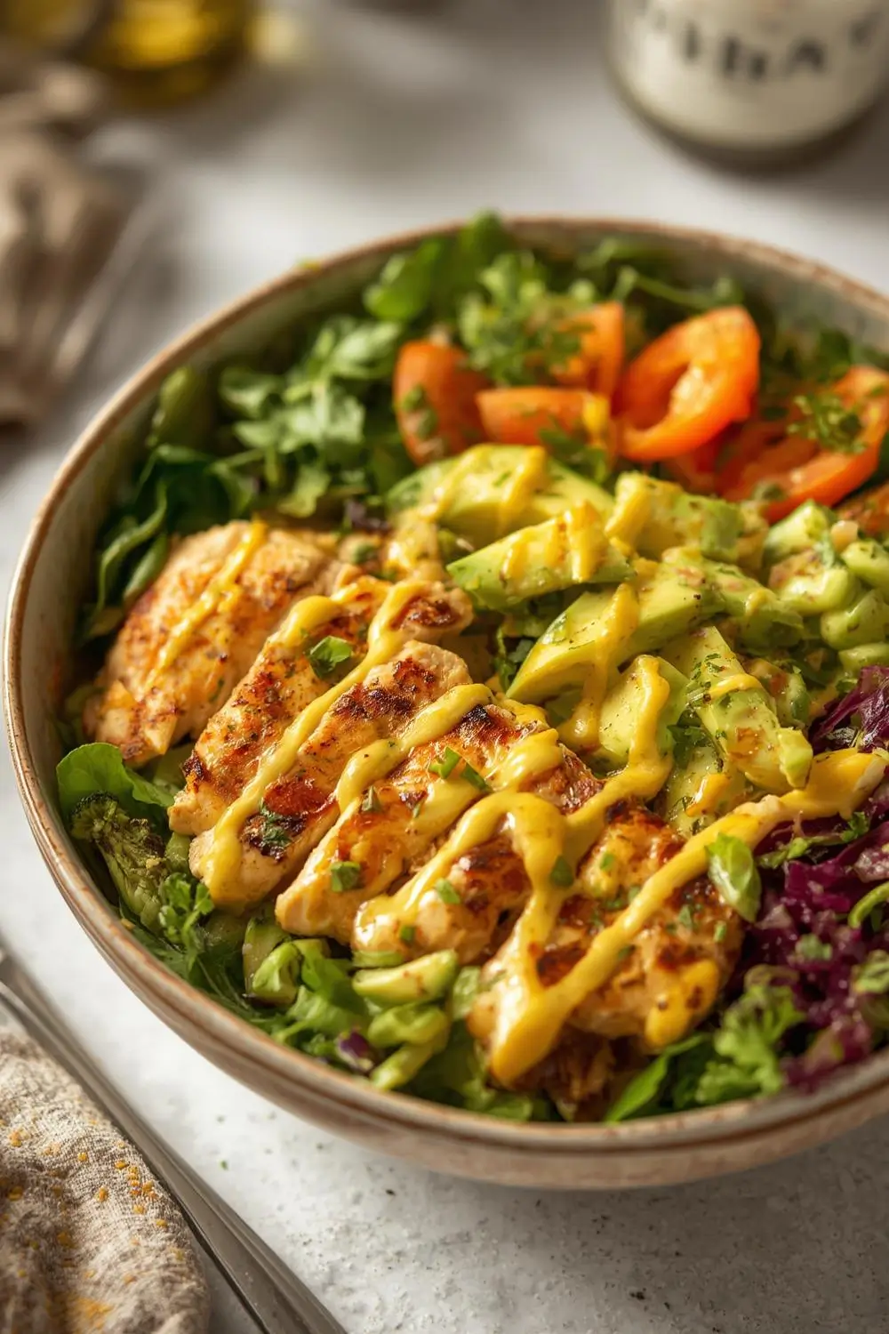 Healthy Chicken Avocado Spring Bowl: Fresh & Flavorful Lunch Recipe