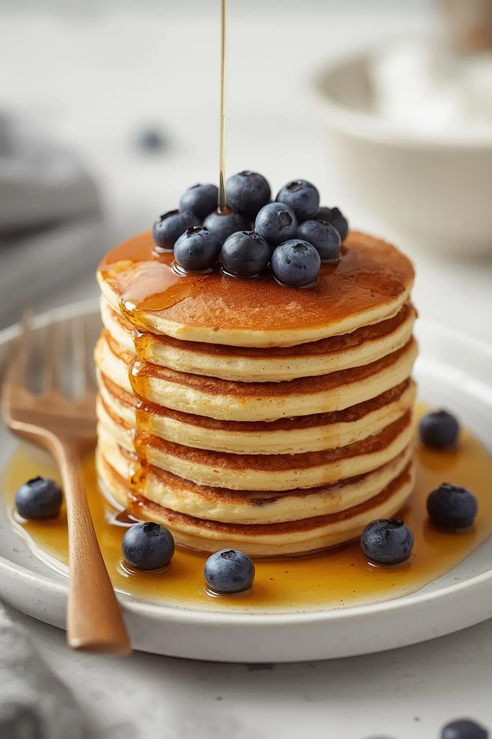 Irresistible Fluffy Blueberry Pancakes Made with Sourdough Discard