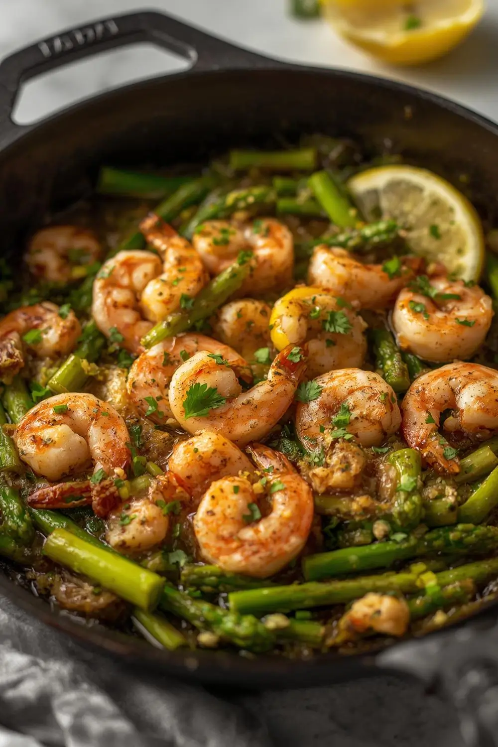 One-Pan Light Garlic Shrimp with Asparagus – Ready in 15 Minutes!