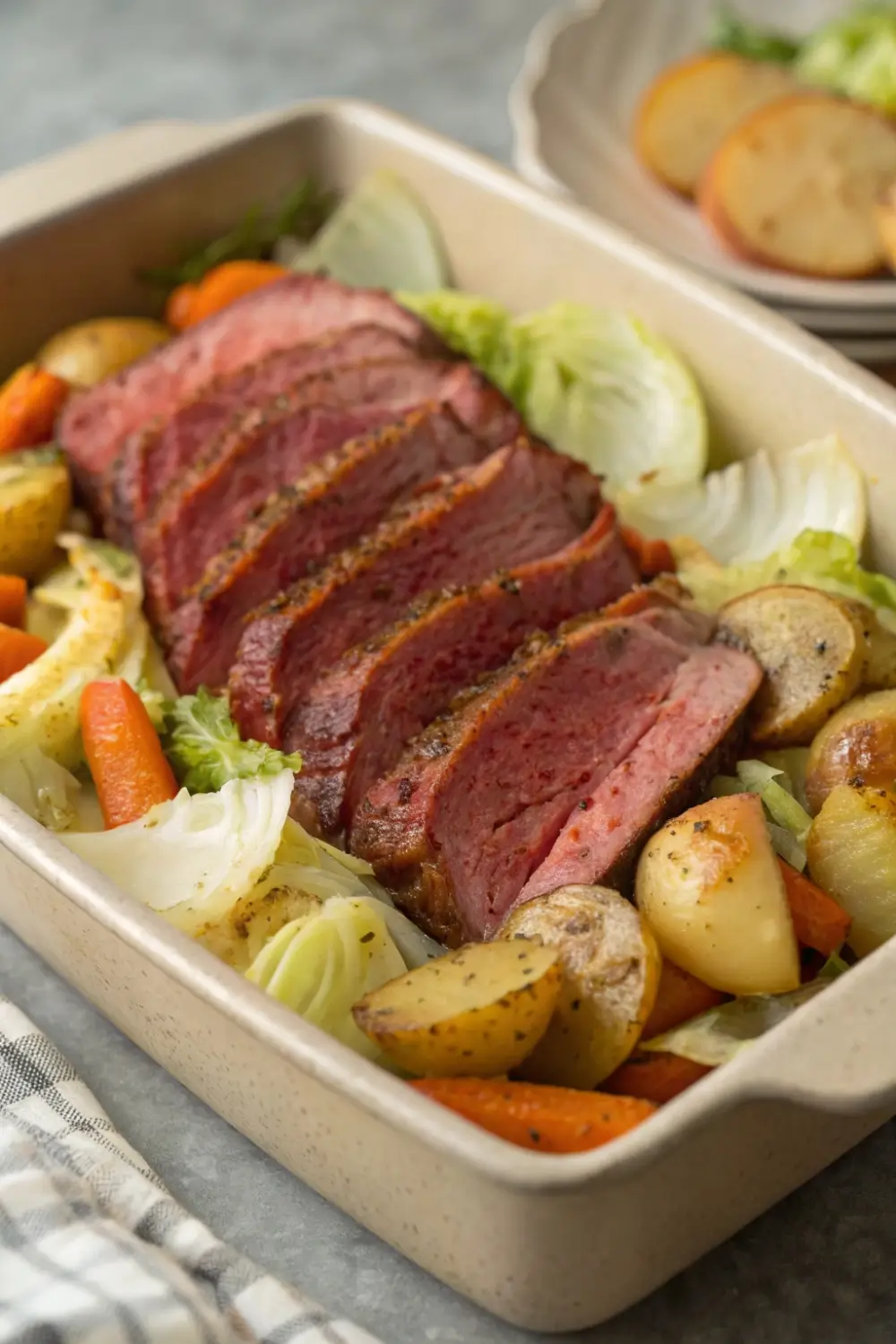 Oven Baked Corned Beef Cabbage with Potatoes