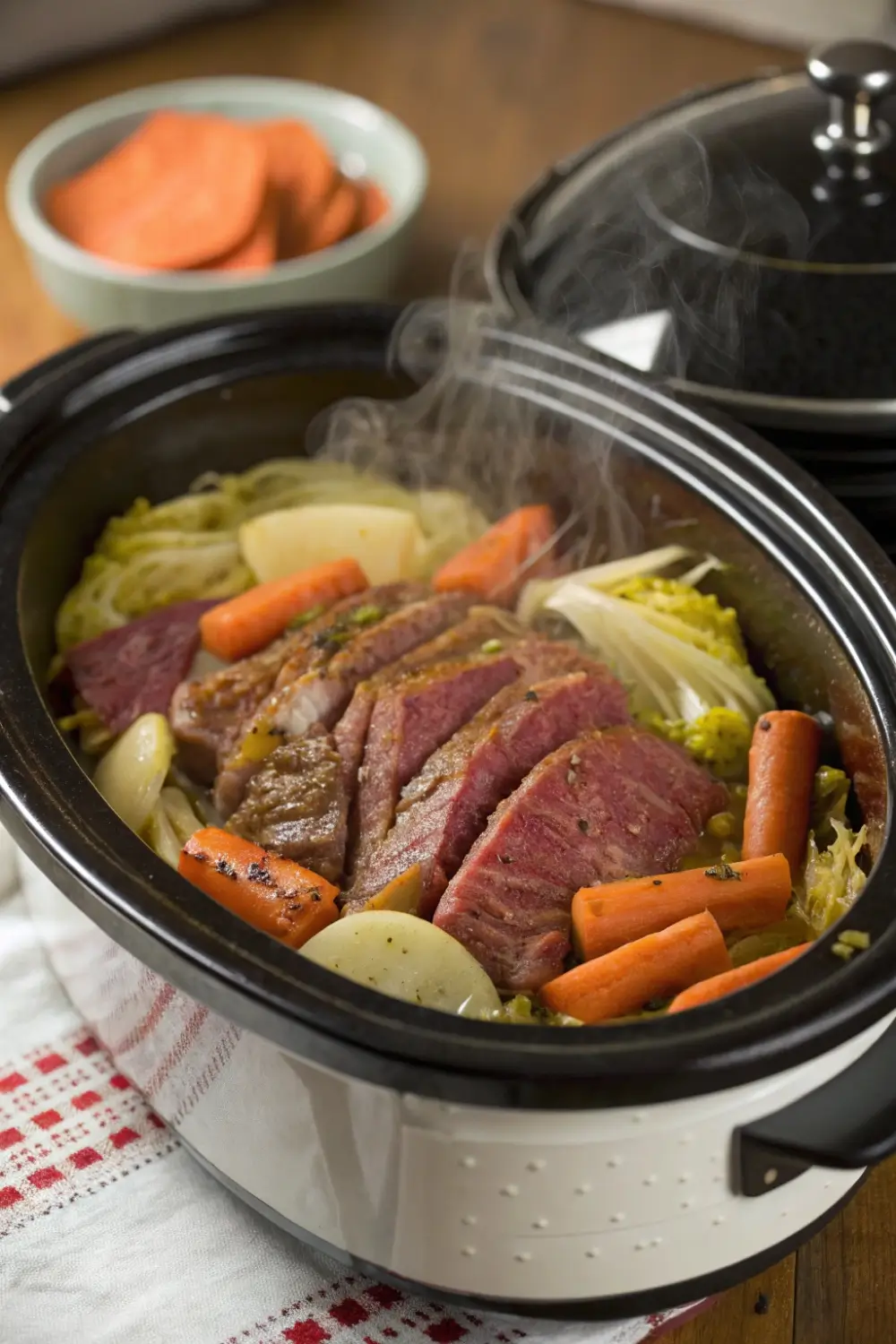 Slow Cooker Corned Beef Cabbage and Carrots Easy Dinner
