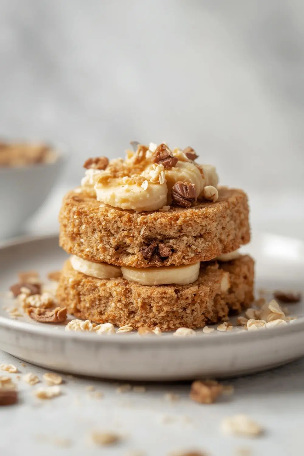 A delightful combination of sourdough crumb, banana, oat elements, and peanut butter for a satisfying start.