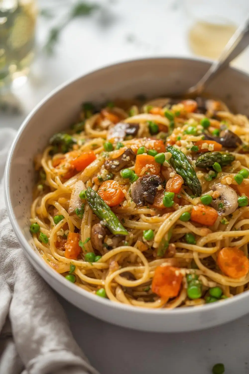 Spring Vegetable Pasta with Lemon Garlic Sauce – Fresh & Flavorful Spring Dinner