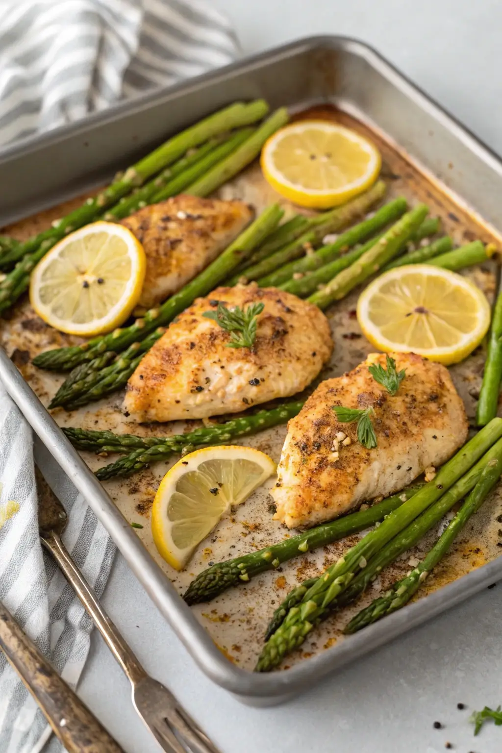 Baked Lemon Pepper Chicken with Asparagus Easy Summer Dinner