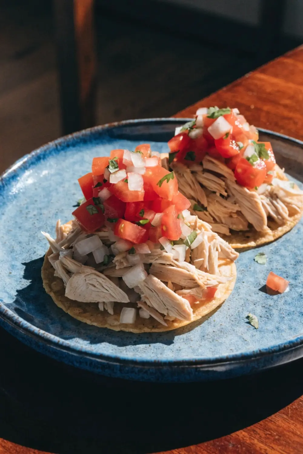 Chicken Tostadas with Fresh Tomato Salsa