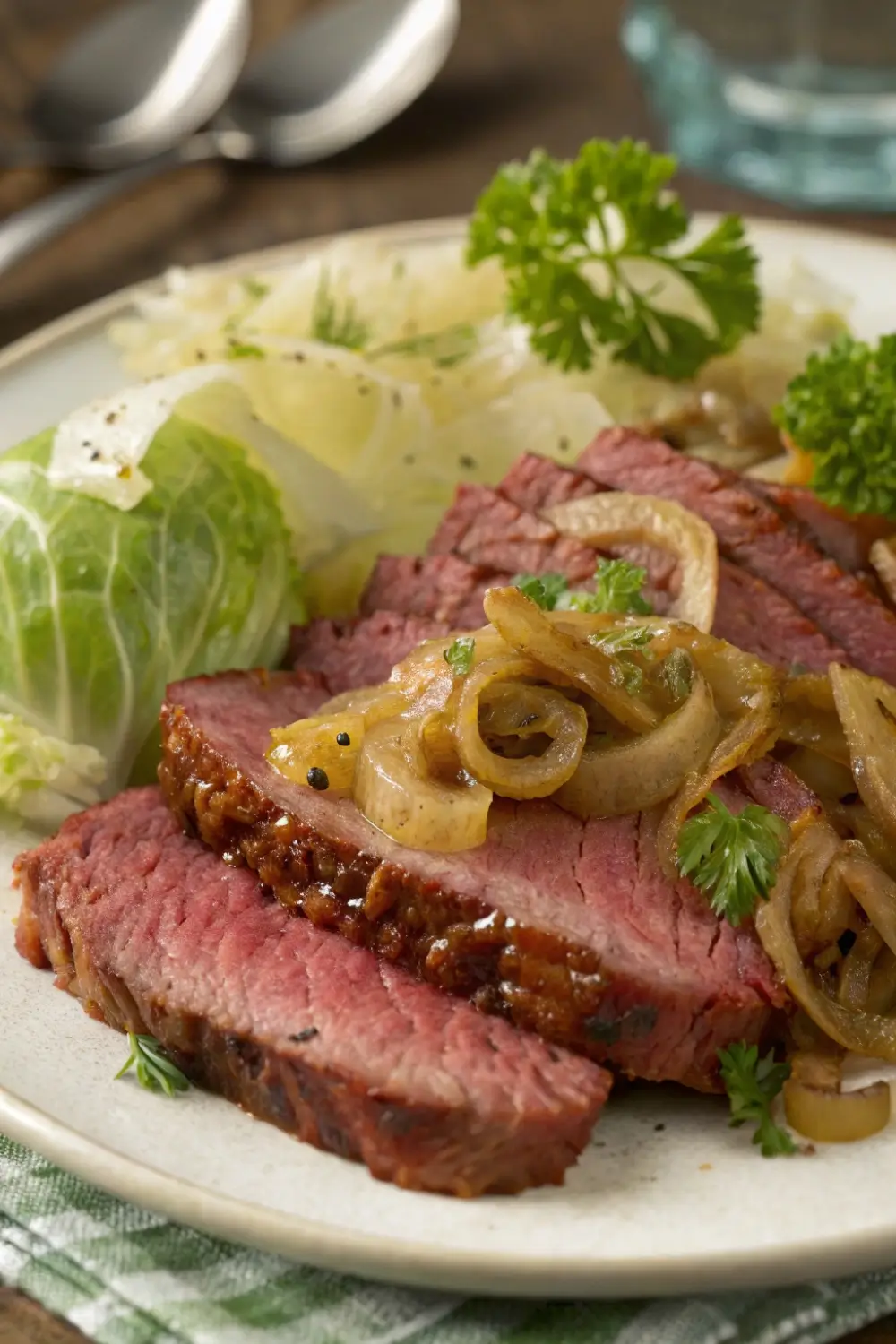 Corned Beef and Cabbage with Sweet Caramelized Onions