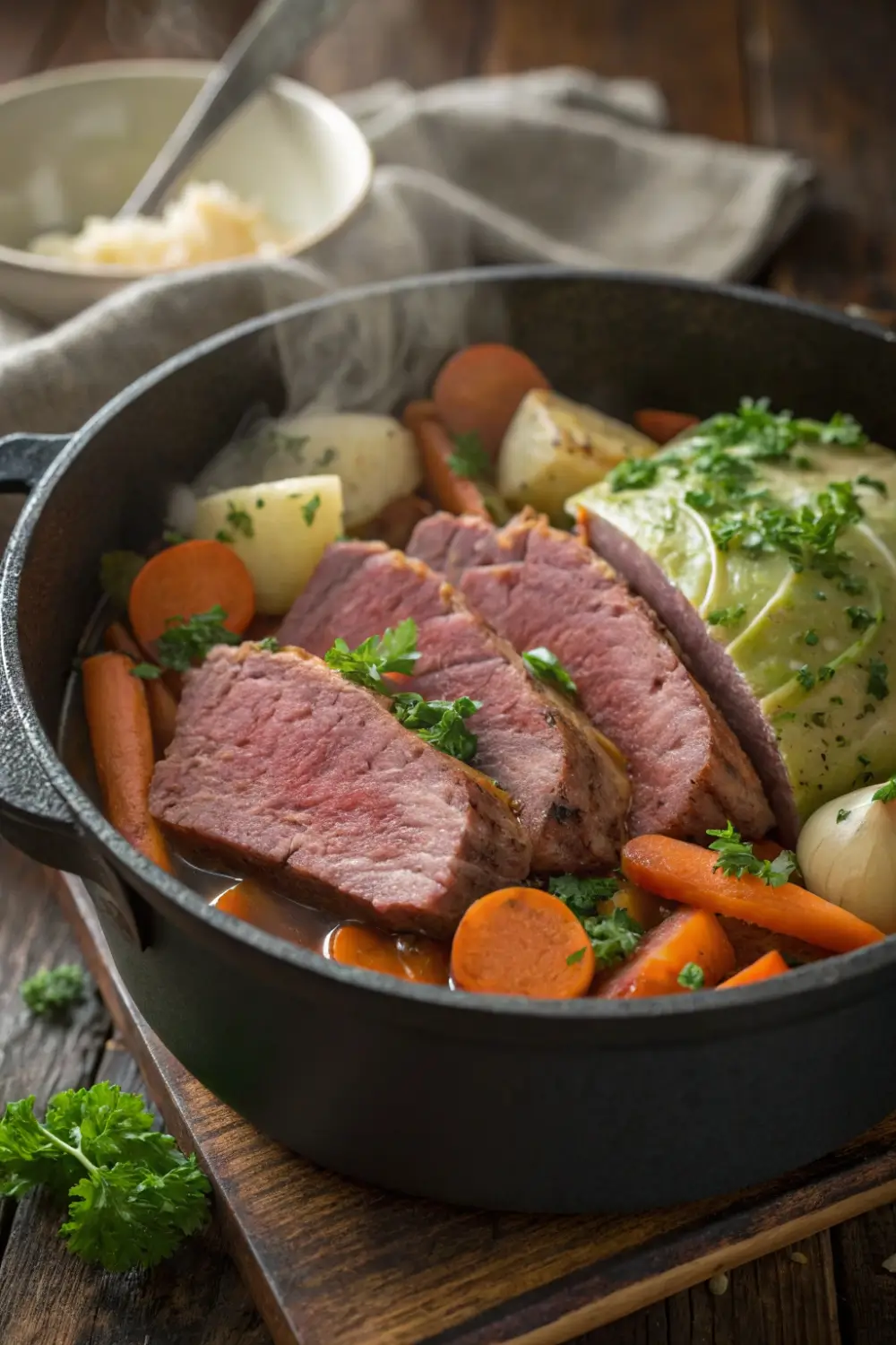 Dutch Oven Corned Beef and Cabbage Recipe