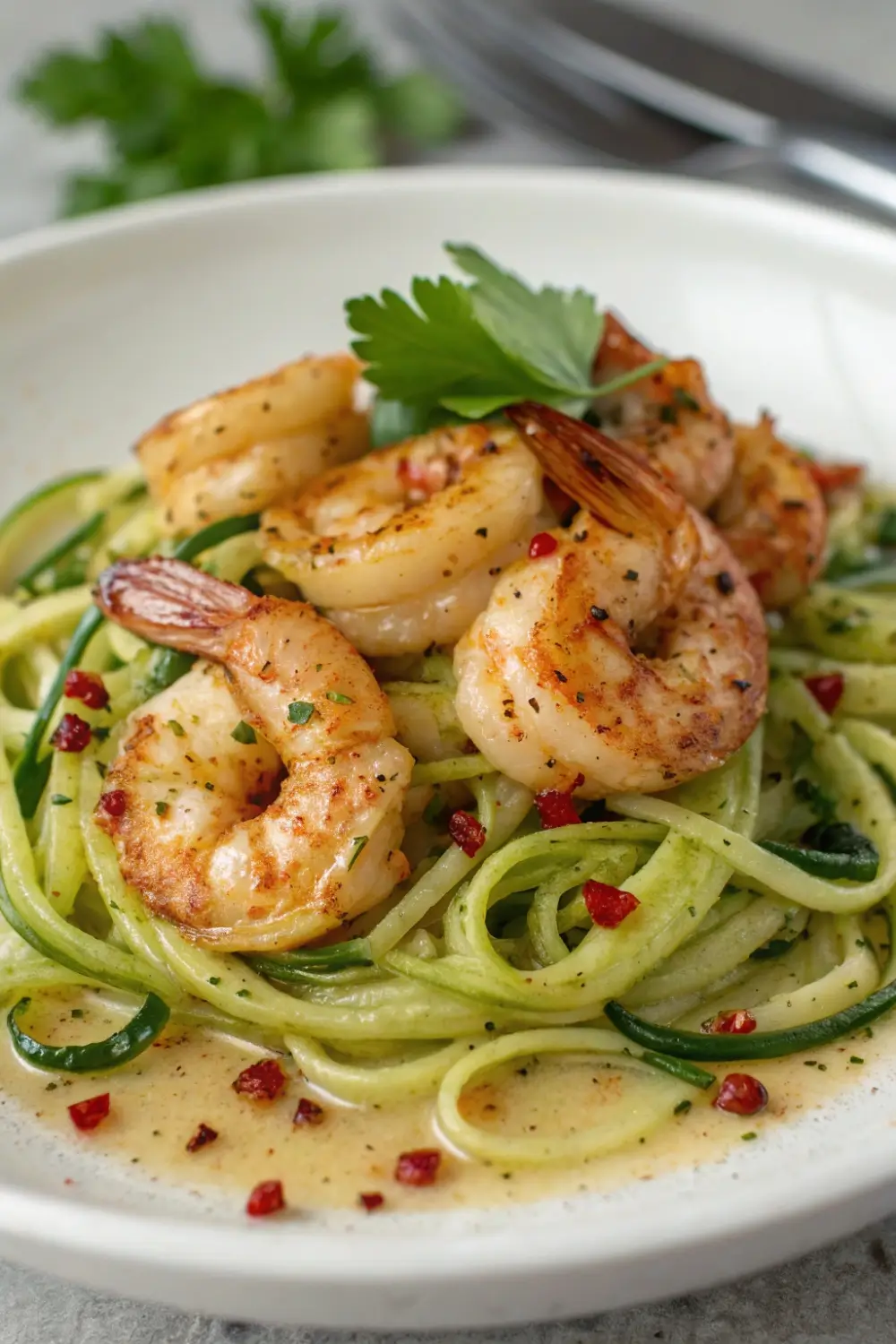 Garlic Butter Shrimp with Zucchini Noodles