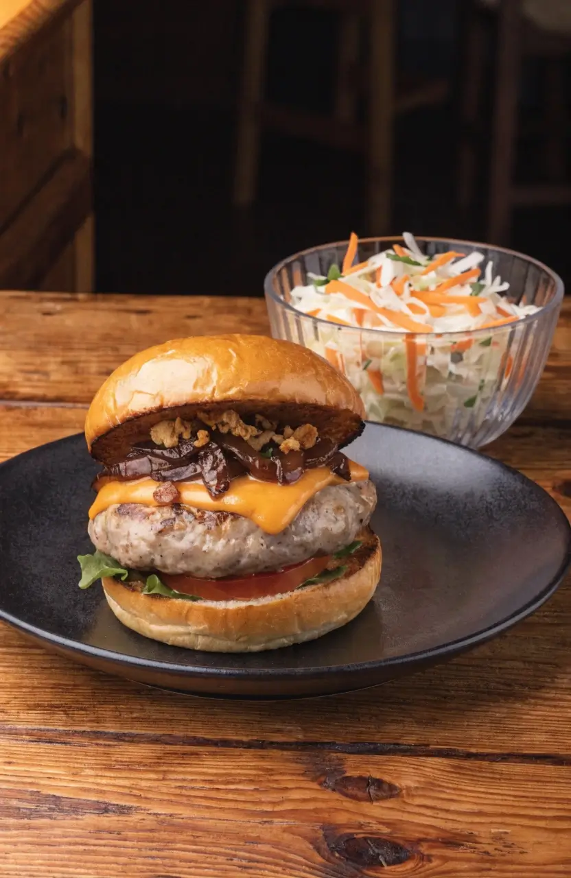 Grilled Turkey Burgers with Summer Slaw