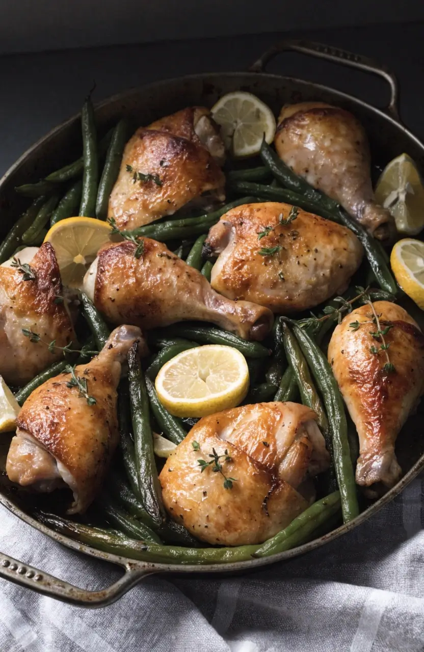 One Pan Lemon Chicken with Green Beans Recipe