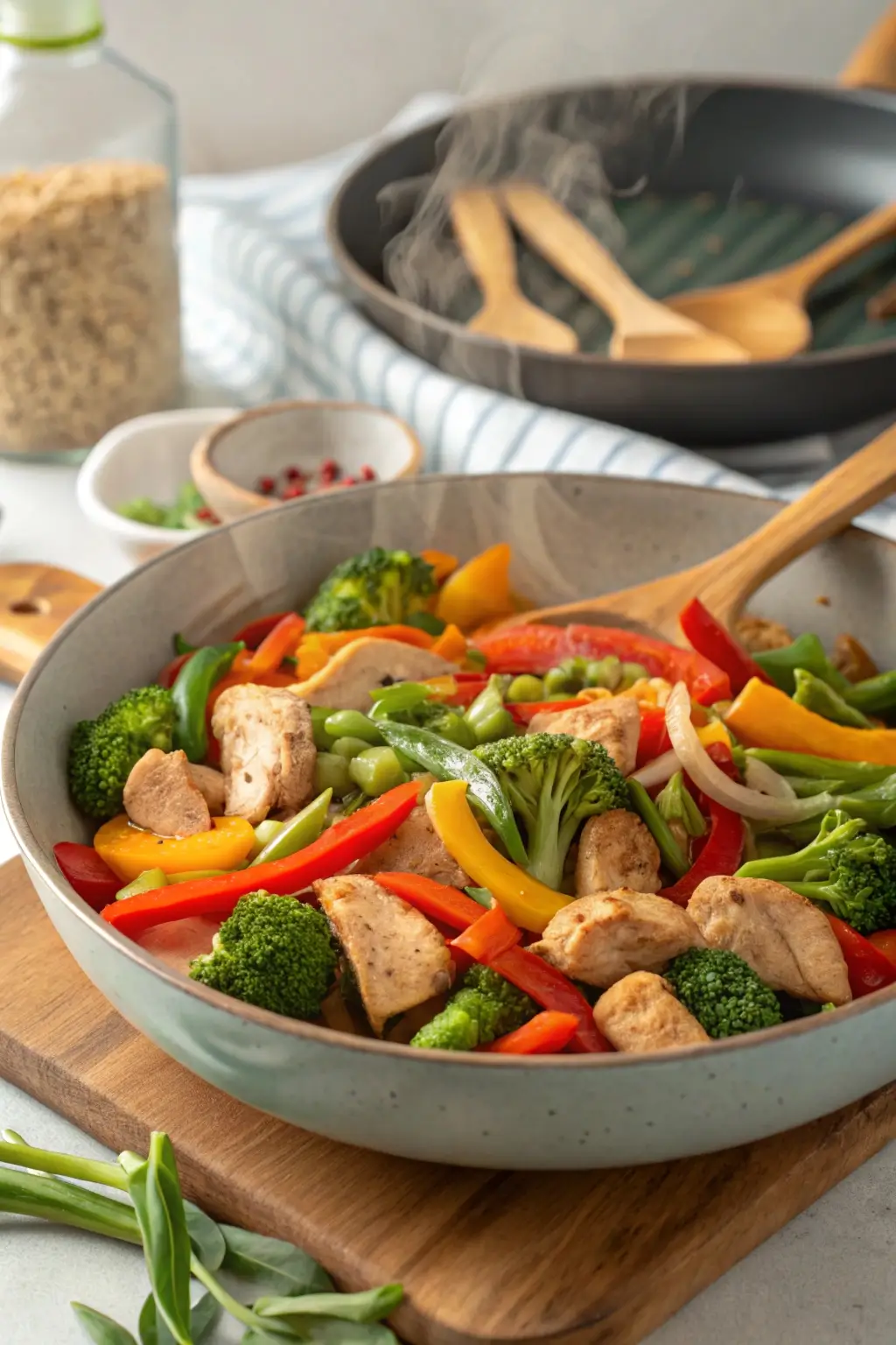 Vegetable Stir Fry with Chicken Healthy Dinner