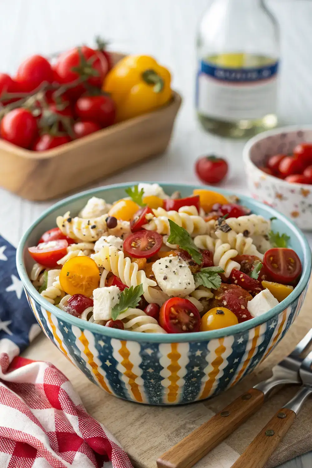 Easy 4th of July Pasta Salad for Backyard Gatherings