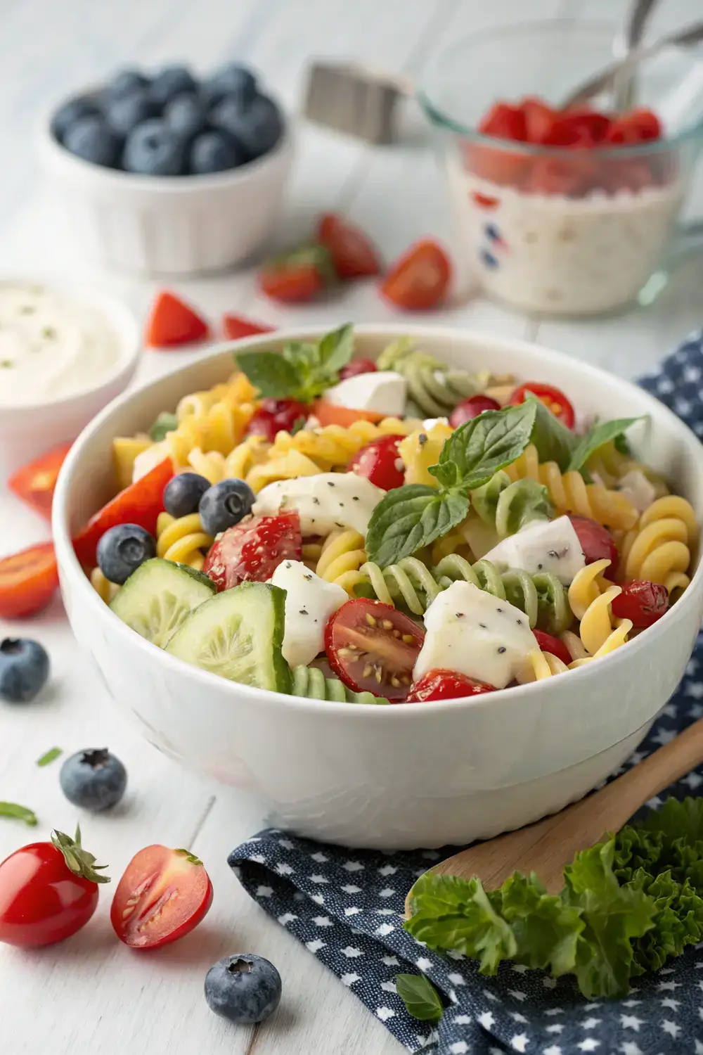 Easy 4th of July Pasta Salad Recipe for Family Gatherings – No Mayo, Delicious!