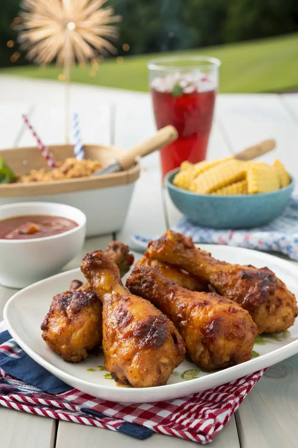 Easy BBQ Chicken Drumsticks for 4th of July Backyard Parties