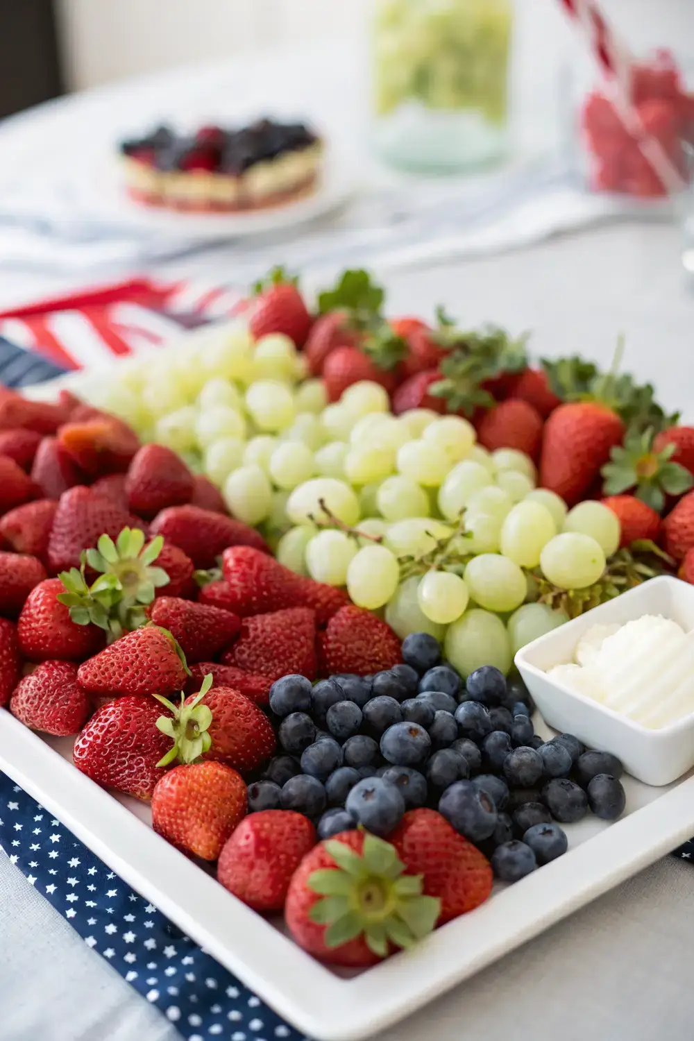Easy Red White and Blue Fruit Platter for Patriotic Parties
