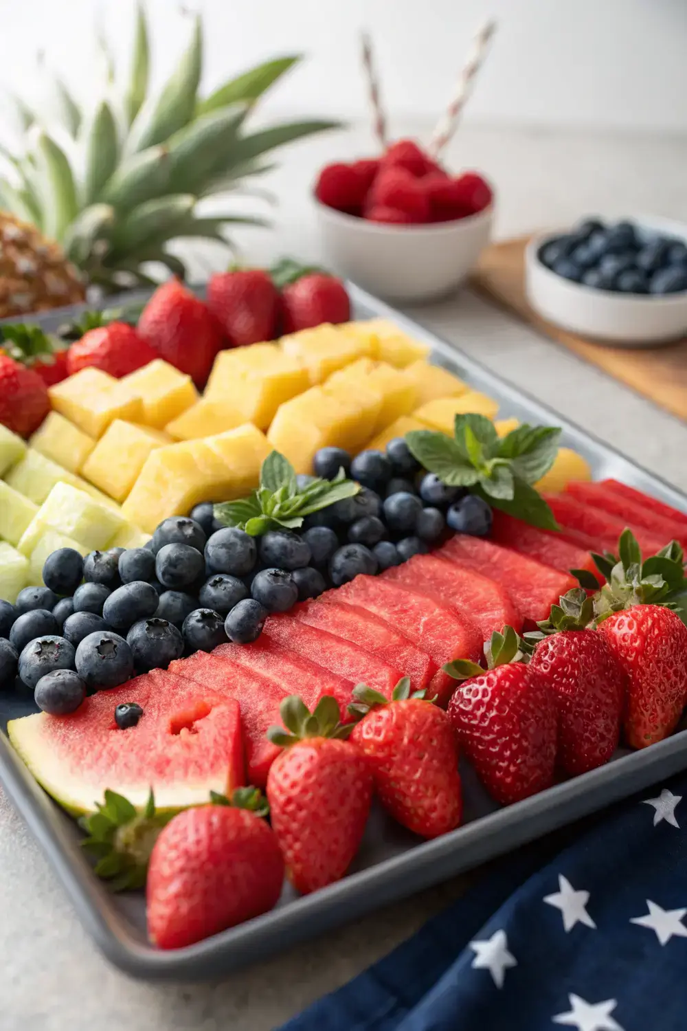 Easy Watermelon Fruit Tray for 4th of July Party Food – Fresh, Festive, and Simple!