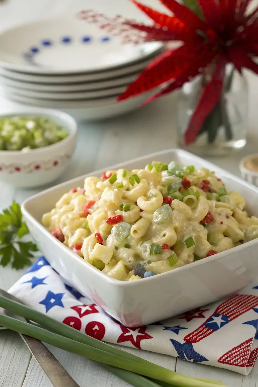 Patriotic Classic Macaroni Salad That Wows at 4th of July BBQs