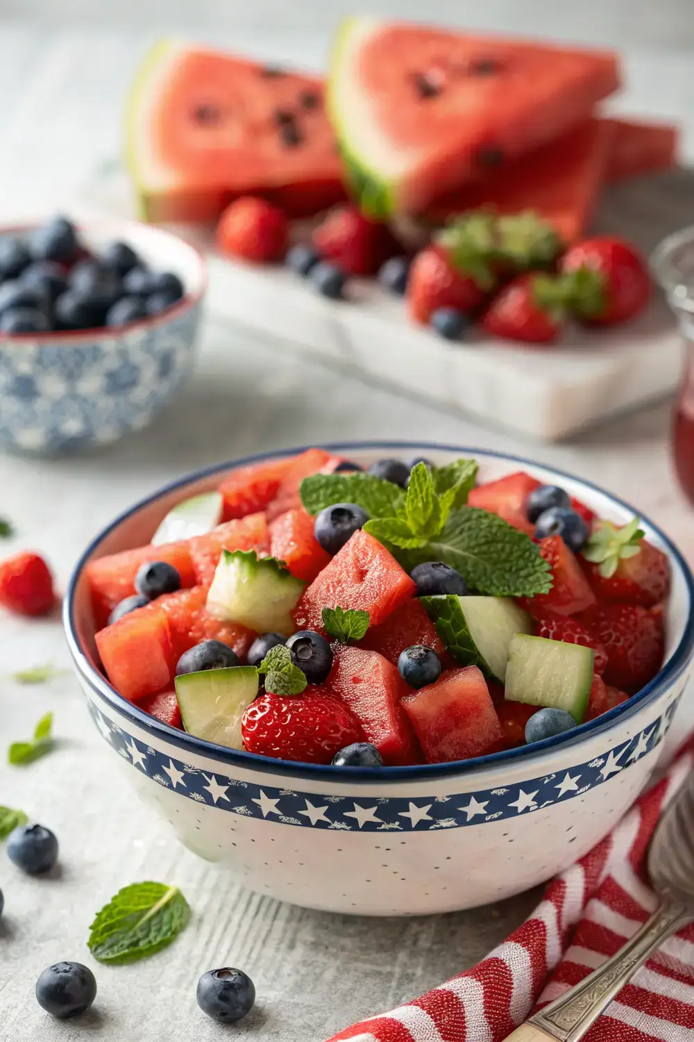 Refreshing Watermelon Fruit Salad for a 4th of July Picnic