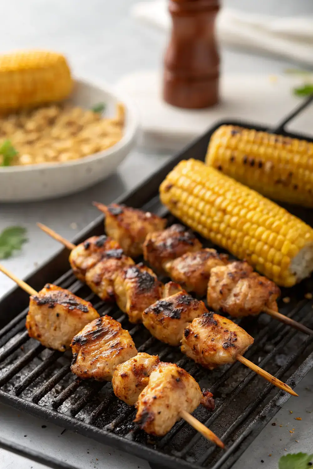 Summer BBQ Must-Have: Juicy Grilled Chicken Skewers with Toasted Corn