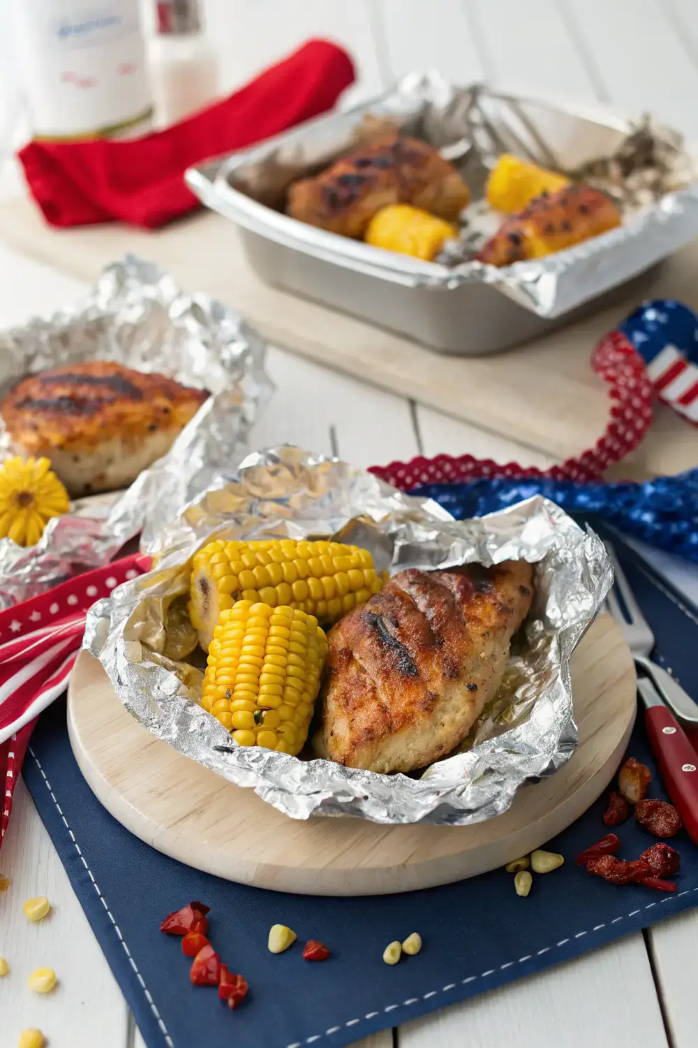Easy BBQ Chicken and Corn Foil Packets for 4th of July Cookouts