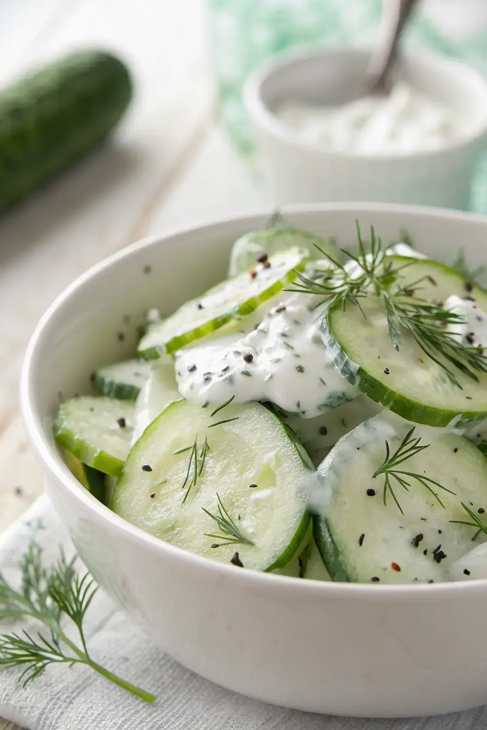 Refreshing Creamy Cucumber Salad for Hot Summer Days