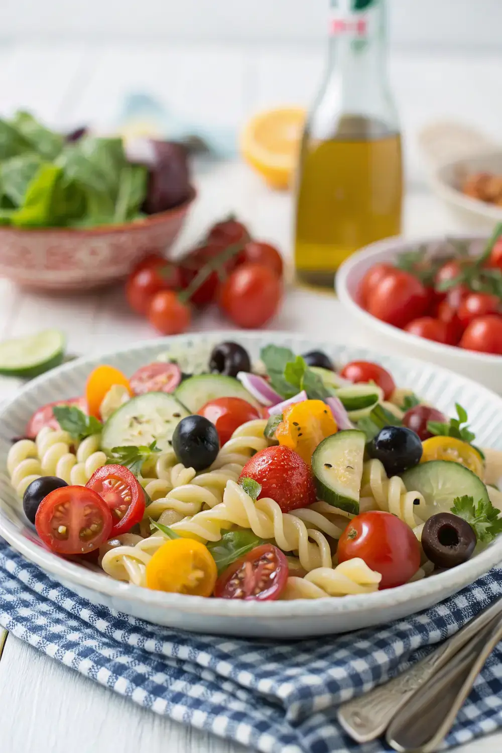 Summer Pasta Salad with Fresh Veggies for BBQ Adventures